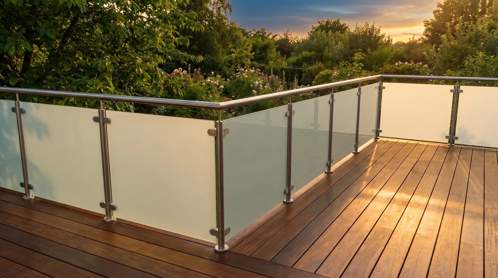 Garde-corps verre barres inox